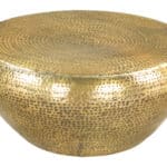 Round Gold Boho Coffee Table with Steel Frame 13 Round Gold Boho Coffee Table with Steel Frame