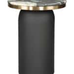 Multicolor Marble and Steel Round Side Table