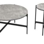 Modern Gray and Black Round Coffee Table Set (2-Piece) 19 Modern Gray and Black Round Coffee Table Set (2-Piece)