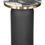 Multicolor Marble and Steel Round Side Table