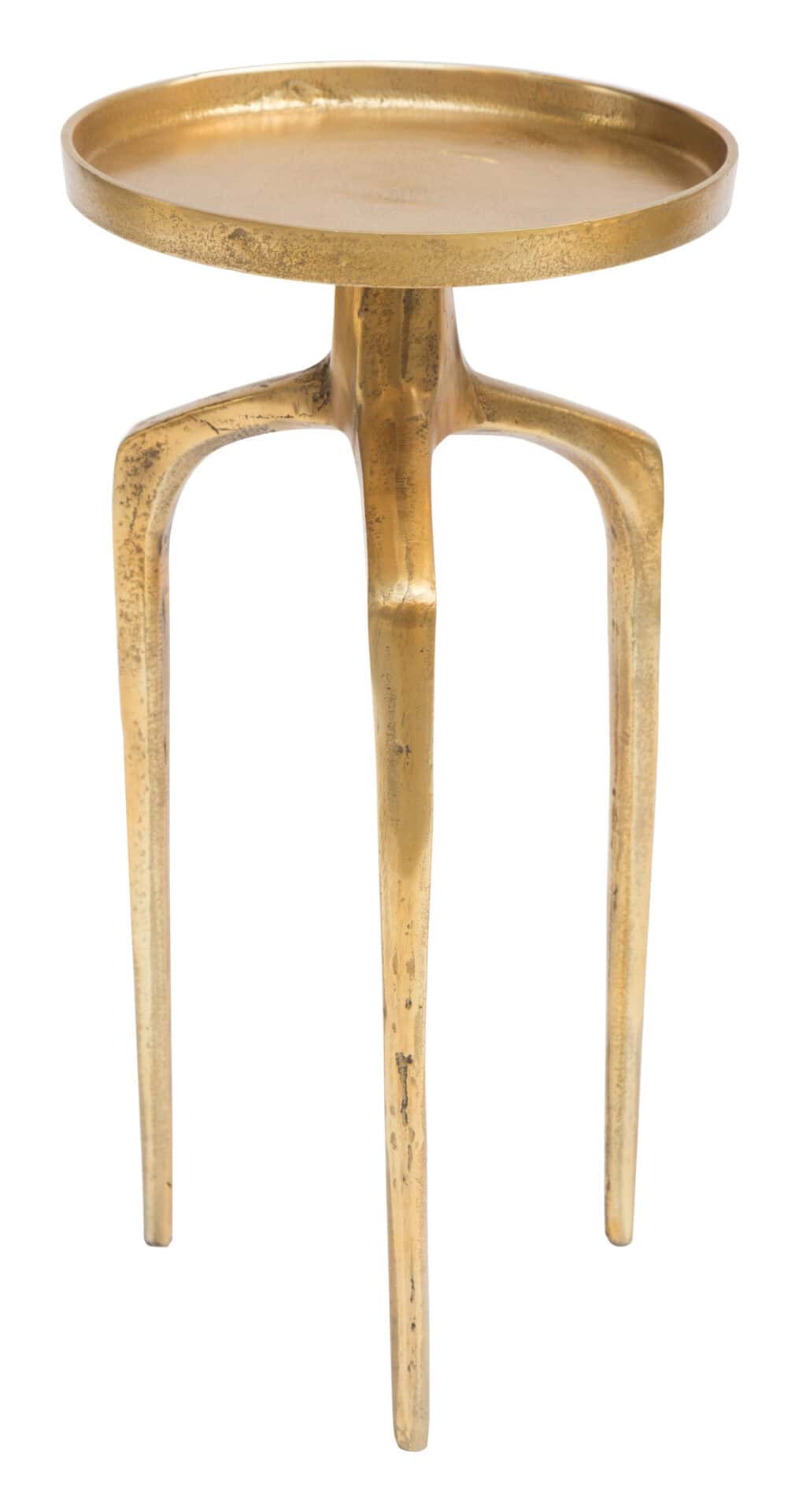 Round Antique Gold Accent Tables with Rimmed Top (Set of 2) 9 Round Antique Gold Accent Tables with Rimmed Top (Set of 2) - Image 9