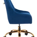 Navy Blue Velvet Office Chair with Gold Base and Adjustable Height 15 Navy Blue Velvet Office Chair with Gold Base and Adjustable Height