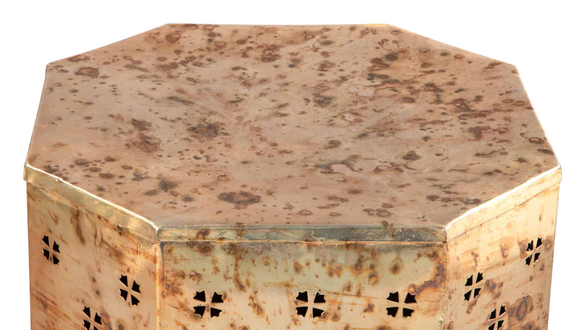Antique Copper Side Table with Hand-Finished Rustic, Industrial Design 7 Antique Copper Side Table with Hand-Finished Rustic, Industrial Design - Image 7