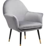 Gray Velvet Boho Accent Chair with Steel Legs and Armrest Support 12 Gray Velvet Boho Accent Chair with Steel Legs and Armrest Support