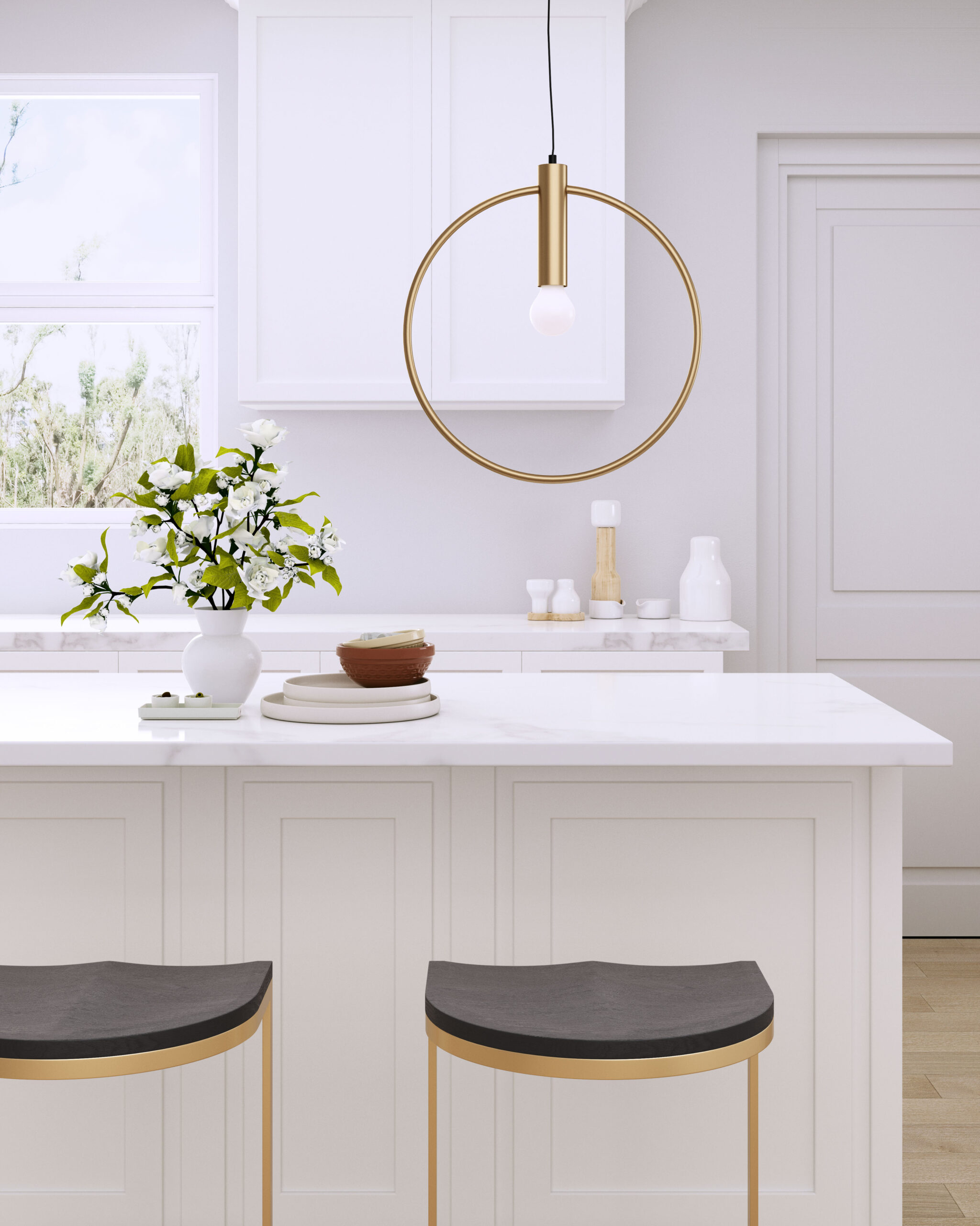 Gold-Plated Modern Ceiling Lamp with Adjustable Cord 8 Gold-Plated Modern Ceiling Lamp with Adjustable Cord