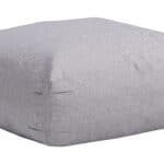 Gray Outdoor Ottoman with Weather-Resistant Fabric and Modern Design