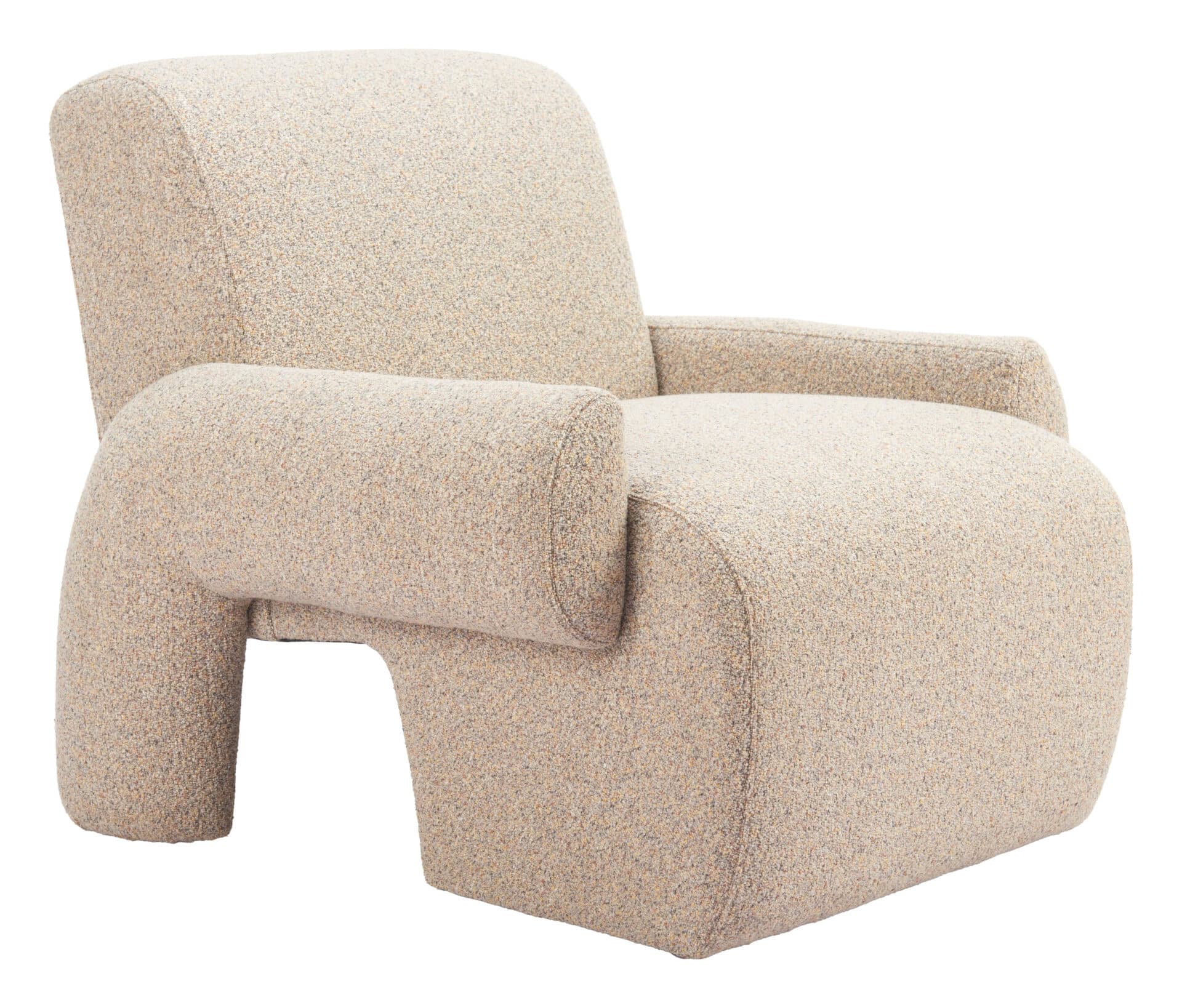 Heathered Beige Modern Accent Chair With Durable Pine Wood Frame 1 Heathered Beige Modern Accent Chair With Durable Pine Wood Frame