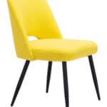 Yellow Shearling-Style Dining Chair with Steel Legs (Set of 2) 20 Yellow Shearling-Style Dining Chair with Steel Legs (Set of 2)