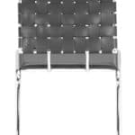 Black Faux Leather Dining Chair with Chrome Legs (Set of 4)