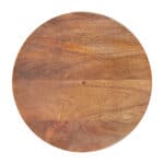 Walnut Lacquered Acacia Wood Round Side Table with Rubber Feet 8 Walnut Lacquered Acacia Wood Round Side Table with Rubber Feet