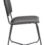 Modern Gray Faux Leather Dining Chairs with Steel Legs (Set of 2) 15 Modern Gray Faux Leather Dining Chairs with Steel Legs (Set of 2)