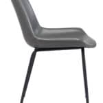 Gray Mid-Century Modern Faux Leather Dining Chair (Set of 2) 11 Gray Mid-Century Modern Faux Leather Dining Chair (Set of 2)