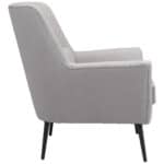 Boho Chic Gray Accent Chair with Faux Leather and Steel Legs 11 Boho Chic Gray Accent Chair with Faux Leather and Steel Legs