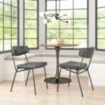 Vintage Black Faux Leather Dining Chair with Steel Frame (Set of 2) 10 Vintage Black Faux Leather Dining Chair with Steel Frame (Set of 2)