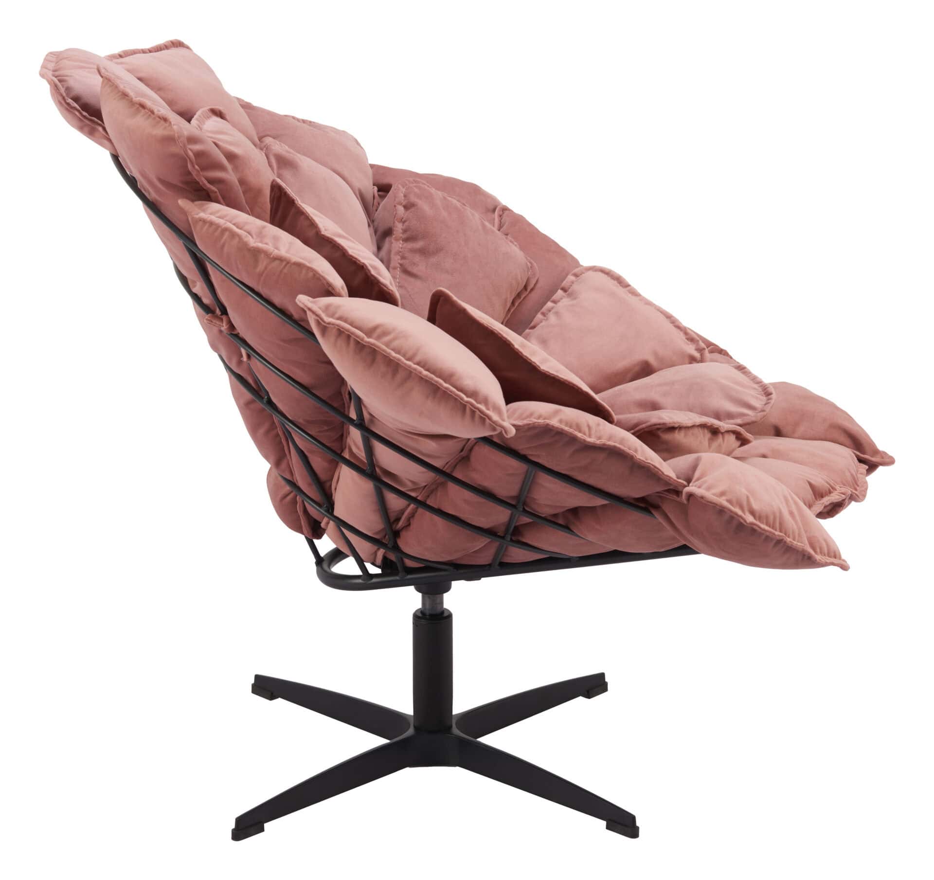 Velvet Swivel Accent Chair with Steel Base and Rubber Feet 2 Velvet Swivel Accent Chair with Steel Base and Rubber Feet - Image 2