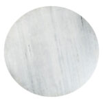 Round White & Gold Marble Pedestal Dining Table for 4