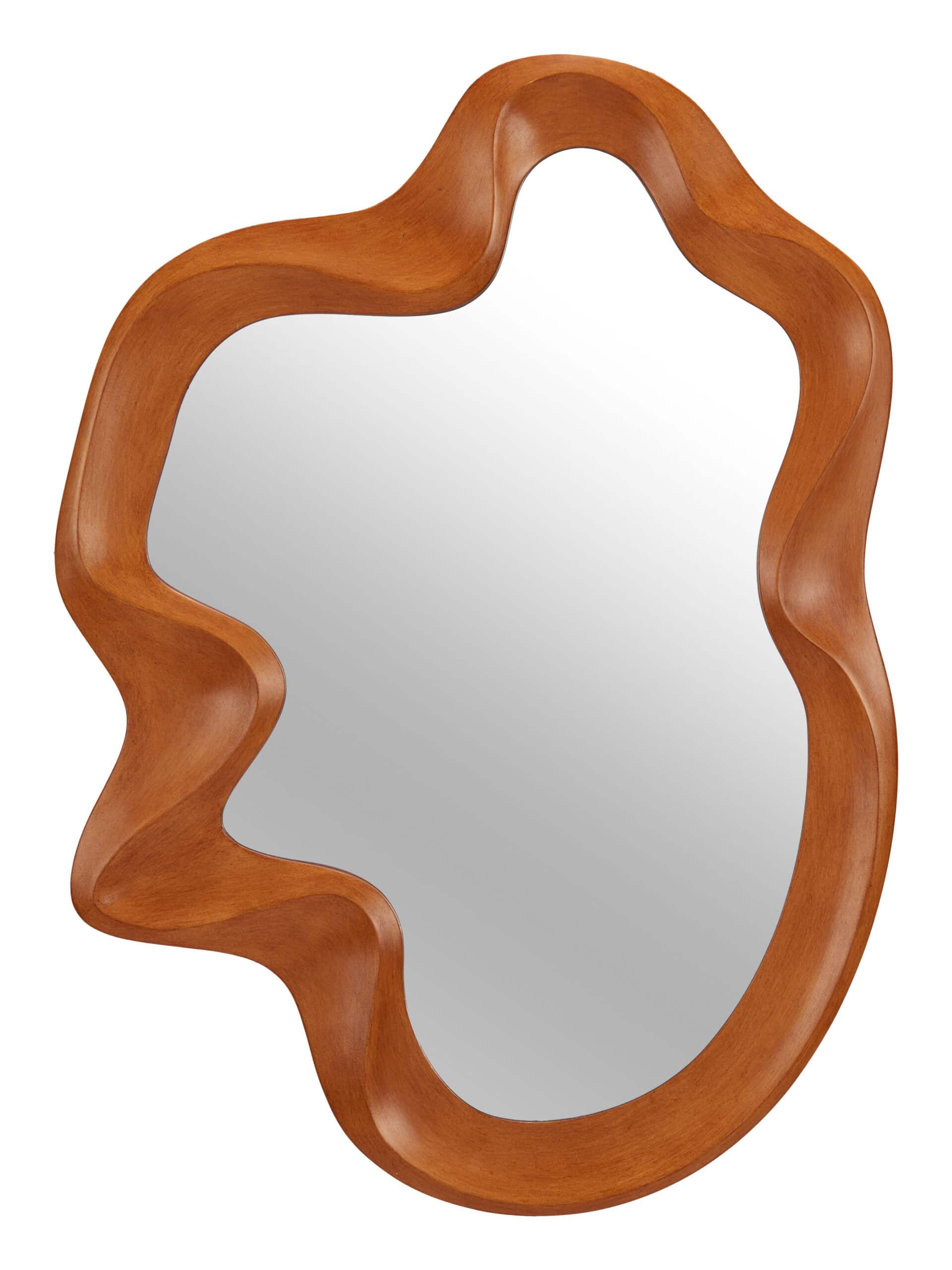 Natural Wood Frame Mirror with Organic Shape and Modern Design 4 Natural Wood Frame Mirror with Organic Shape and Modern Design