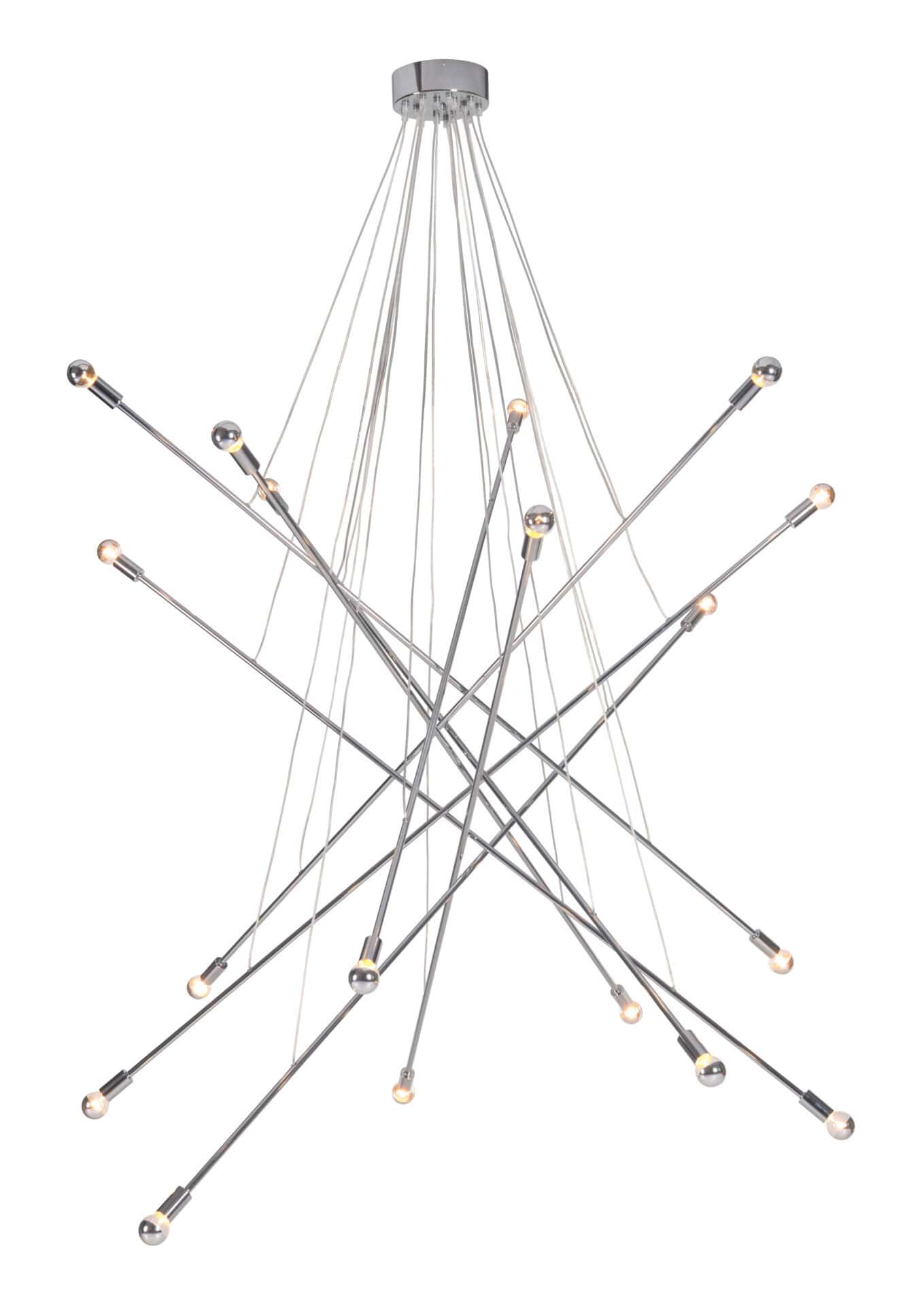 Modern Chrome Ceiling Lamp with Elegant Criss-Cross Design and Bulbs 4 Modern Chrome Ceiling Lamp with Elegant Criss-Cross Design and Bulbs - Image 4
