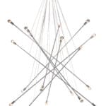 Modern Chrome Ceiling Lamp with Elegant Criss-Cross Design and Bulbs 9 Modern Chrome Ceiling Lamp with Elegant Criss-Cross Design and Bulbs