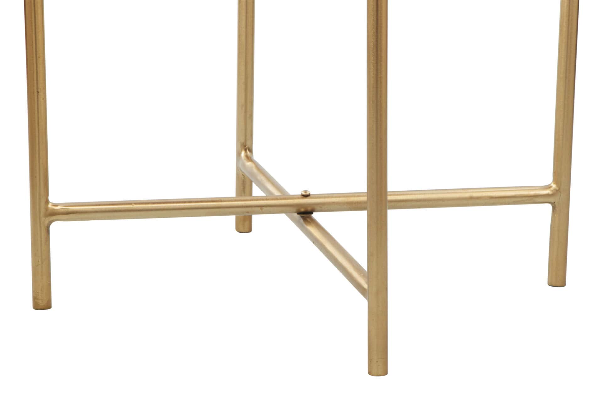 Gray and Gold Round Modern Glam Steel Frame Side Table 6 Gray and Gold Round Modern Glam Steel Frame Side Table - Image 6