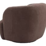 Swivel Chair with Shearling-Style Fabric and Powder-Coated Base