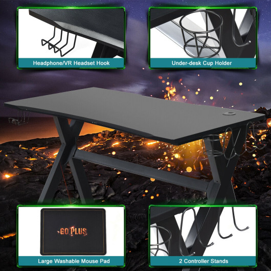 Ergonomic Gaming Desk with Mousepad, Cup Holder, and Headphone Hook 5 Ergonomic Gaming Desk with Mousepad, Cup Holder, and Headphone Hook - Image 5