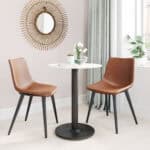 Round White & Black Bistro Table with Pedestal Base