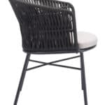 Modern Black Outdoor Dining Chair Weather Resistant (Set of 2)