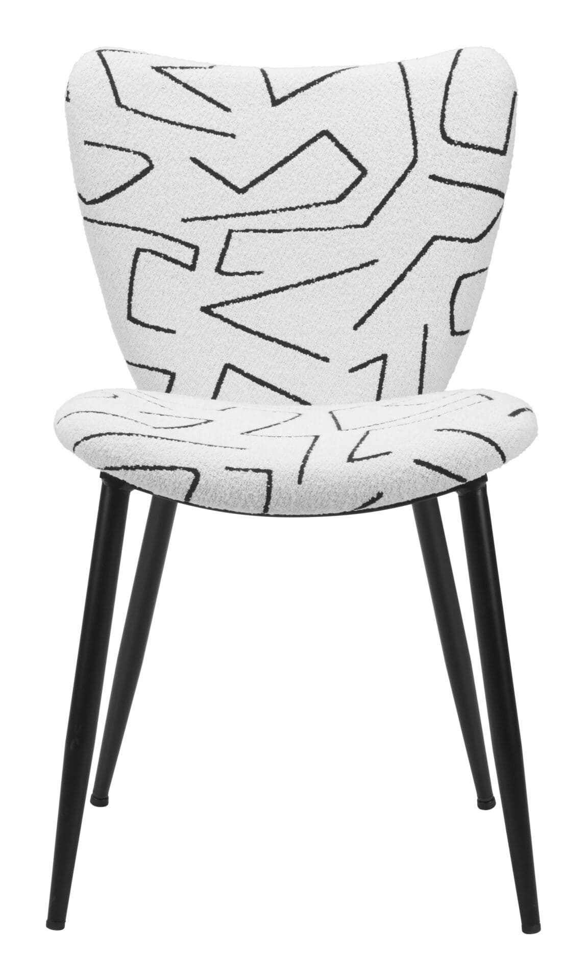 Modern White Dining Chair with Steel Frame and Vinyl Seat (Set of 2) 3 Modern White Dining Chair with Steel Frame and Vinyl Seat (Set of 2) - Image 3