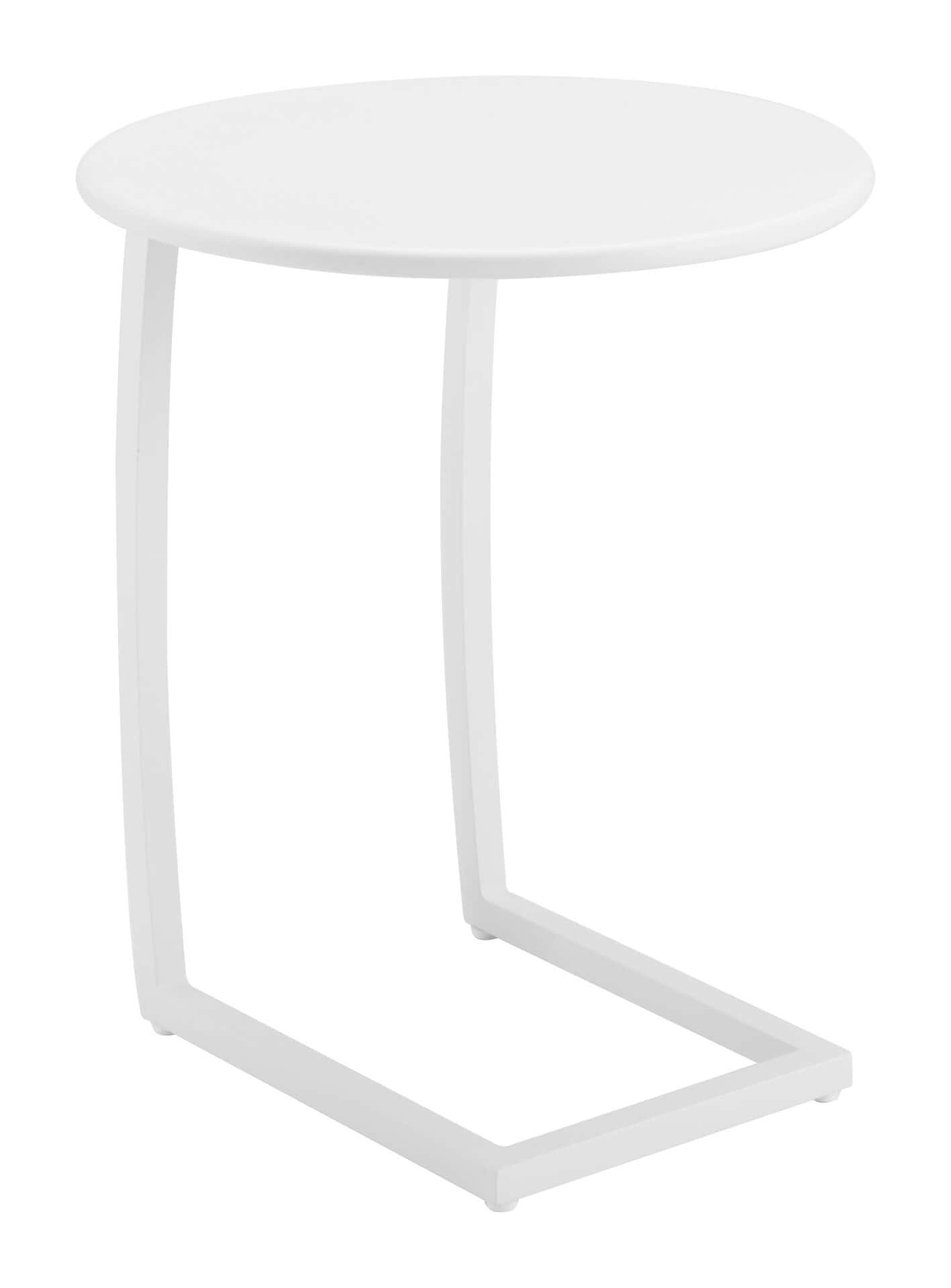 Modern White Round End Table with Durable Aluminum Frame 7 Modern White Round End Table with Durable Aluminum Frame - Image 7