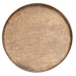 Modern Brass Coffee Table with Round Top and Steel Frame