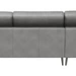 Modern Gray Leather Sectional with Steel Legs and Tufted Seat 10 Modern Gray Leather Sectional with Steel Legs and Tufted Seat