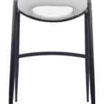 White Faux Leather Barstool with Armrest and Footrest (Set of 2)