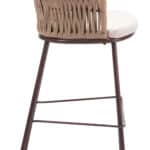 Outdoor Modern Barstool with Cushions and Steel Frame (Set of 2)