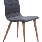 Mid-Century Modern Gray Dining Chair with Walnut Wood Legs (Set of 2) 9 Mid-Century Modern Gray Dining Chair with Walnut Wood Legs (Set of 2)