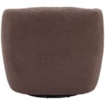 Swivel Chair with Shearling-Style Fabric and Powder-Coated Base
