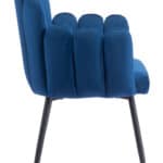 Navy Blue Velvet Dining Chairs with Armrests, Steel Frame (Set of 2) 13 Navy Blue Velvet Dining Chairs with Armrests, Steel Frame (Set of 2)