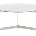 Luxurious Round Marble Coffee Table with Cast Aluminum Base 12 Luxurious Round Marble Coffee Table with Cast Aluminum Base