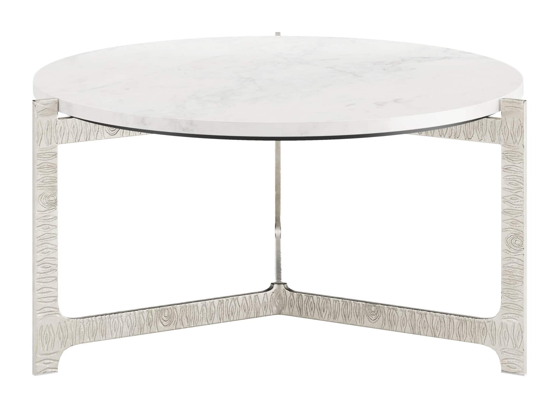 Luxurious Round Marble Coffee Table with Cast Aluminum Base 5 Luxurious Round Marble Coffee Table with Cast Aluminum Base - Image 5