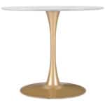 White & Gold Round Pedestal Dining Table for Kitchen or Bar 12 White & Gold Round Pedestal Dining Table for Kitchen or Bar