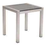 Modern Gray and Silver Side Table with Slatted Top