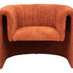 Burnt Orange Sherpa Accent Chair with Steel Frame and Armrests 10 Burnt Orange Sherpa Accent Chair with Steel Frame and Armrests