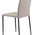 Beige Diamond Pattern Dining Chair with Black Steel Legs (Set of 2) 17 Beige Diamond Pattern Dining Chair with Black Steel Legs (Set of 2)