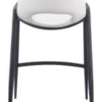 White Faux Leather Counter Stool with Black Steel Frame (Set of 2)