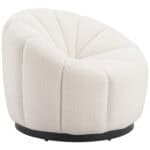Cream Shearling Accent Chair with Modern Powder Coated Steel Legs 8 Cream Shearling Accent Chair with Modern Powder Coated Steel Legs