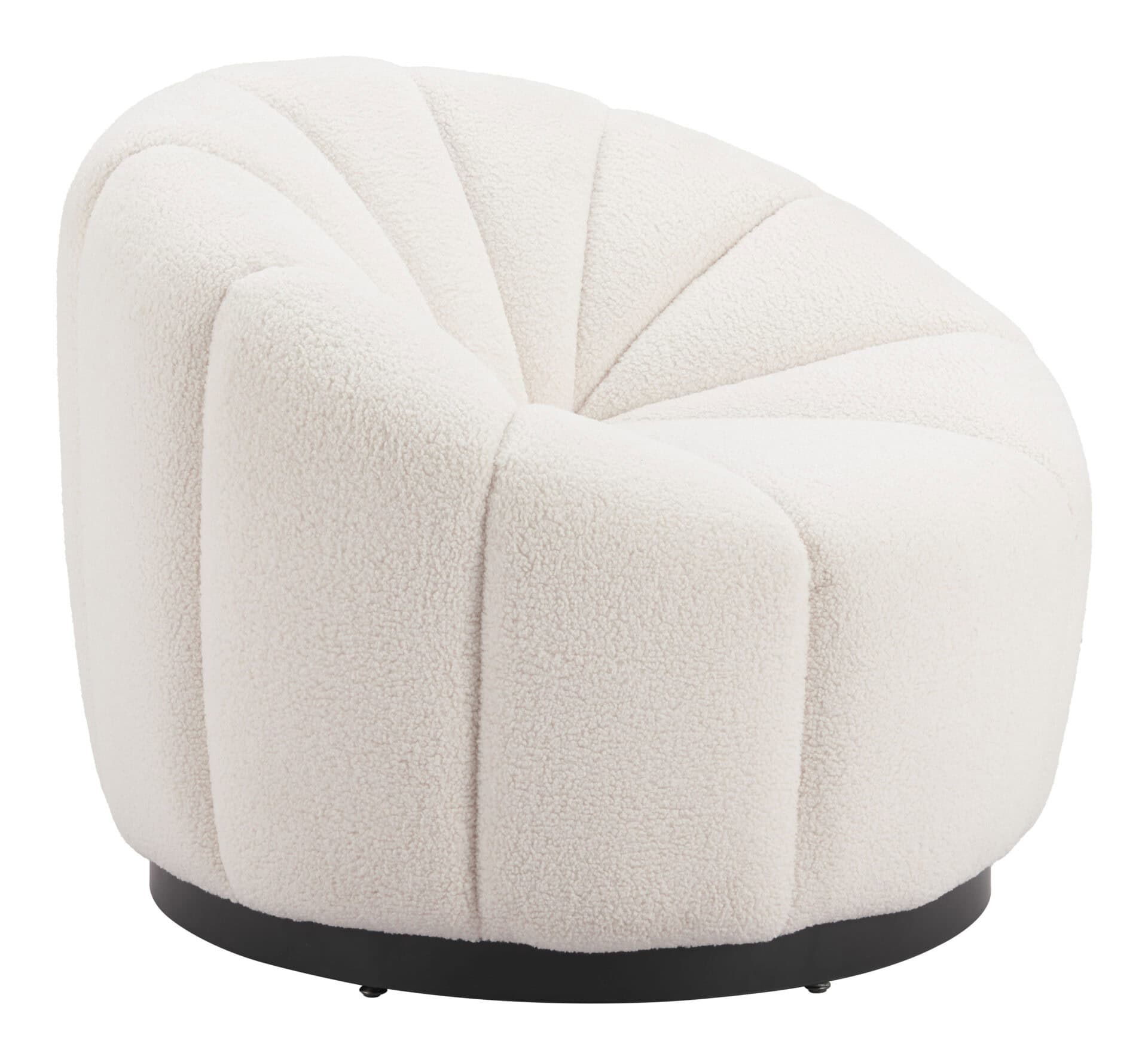 Cream Shearling Accent Chair with Modern Powder Coated Steel Legs 1 Cream Shearling Accent Chair with Modern Powder Coated Steel Legs