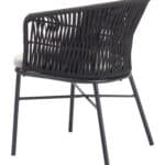 Modern Black Outdoor Dining Chair Weather Resistant (Set of 2)