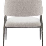 Gray Boucle Accent Chair with Forged Steel Frame