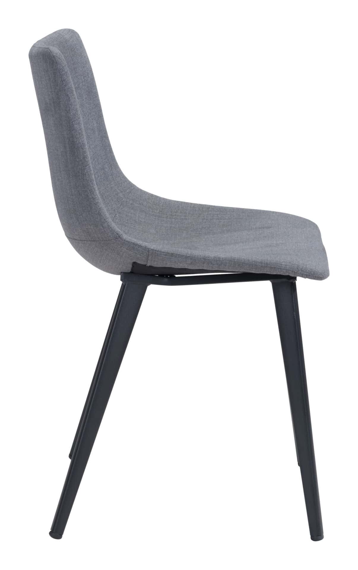 Modern Scoop Dining Chair with Steel Frame - Gray (Set of 2) 4 Modern Scoop Dining Chair with Steel Frame - Gray (Set of 2) - Image 4