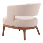 Beige Accent Chair with Wood Base and Durable Vinyl Upholstery 16 Beige Accent Chair with Wood Base and Durable Vinyl Upholstery